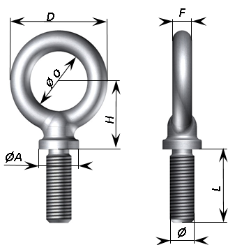 Schéma Anneau de levage  tige longue type C
