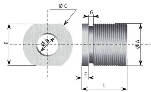 Schéma Bague adaptatrice pour anneau de levage  double articulation  