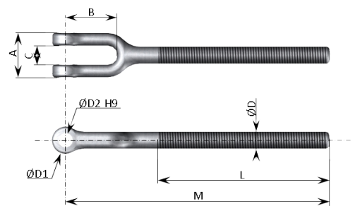 Schéma Chape femelle monobloc