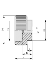 Schéma Bouton moleté  en acier  DIN 6303